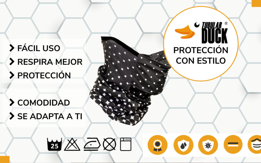 La capacidad de filtración de la Braga de Cuello / Mascarilla Tubular Duck ® equivale a la de las mascarillas higiénicas.